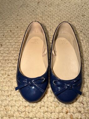 Janie and Jack navy patent ballet flats size 12 girls